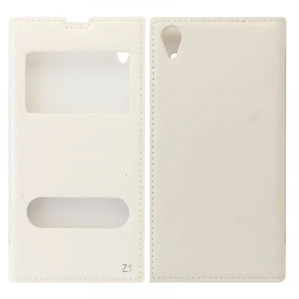 Sony Sony Xperia Z1 Uyumlu Pencereli Kapaklı Kılıf (Beyaz) VR-5403