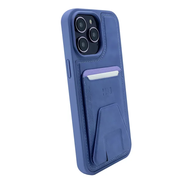 Nettech Apple iPhone 13 Pro Uyumlu Suni Deri Kartlık Arka Koruma Kılıf (Lila) NT-101527 - 2