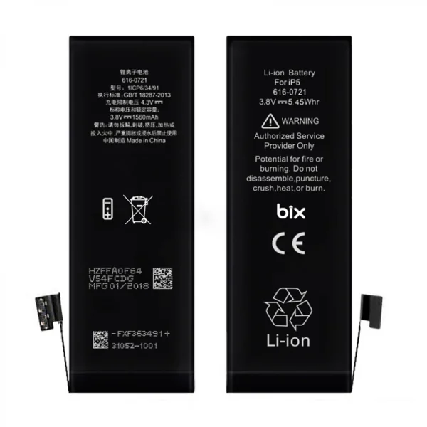 Teknonet Apple iPhone 5 Uyumlu Nettech 616-0721 1560 MAh Batarya (Siyah) VR-10307 - 1