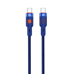 Nettech NT-DC32 60W Plastik 100 Cm Type-C To Type-C Şarj ve Data Kablosu (Mavi) NT-108297