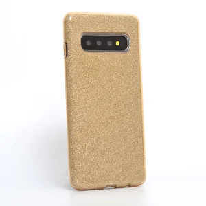 Galaxy S10 Kılıf Zore Shining Silikon - Gold