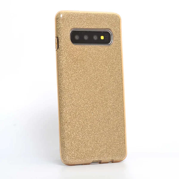 Galaxy S10 Kılıf Zore Shining Silikon - Gold - 1