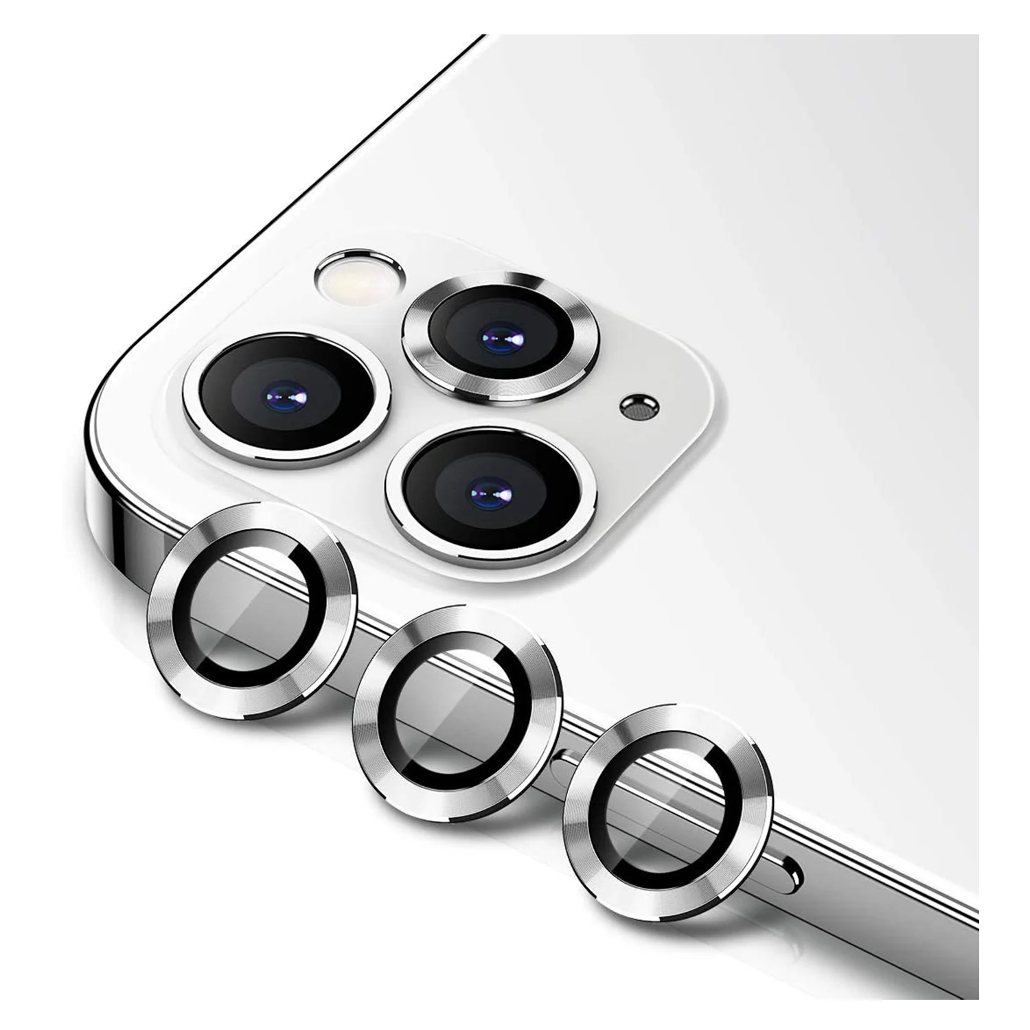 Nettech Apple iPhone 12 Pro Max Uyumlu Damla Model 3in Kamera Cam Koruyucu (Gri) NT-90091