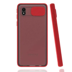 Galaxy A01 Core Kılıf Zore Lensi Kapak - Kırmızı
