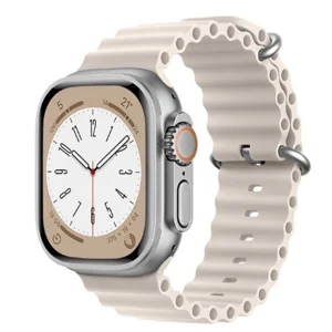 Nettech Apple Watch Series 41 mm Uyumlu Silikon Kordon (Krem) NT-102968