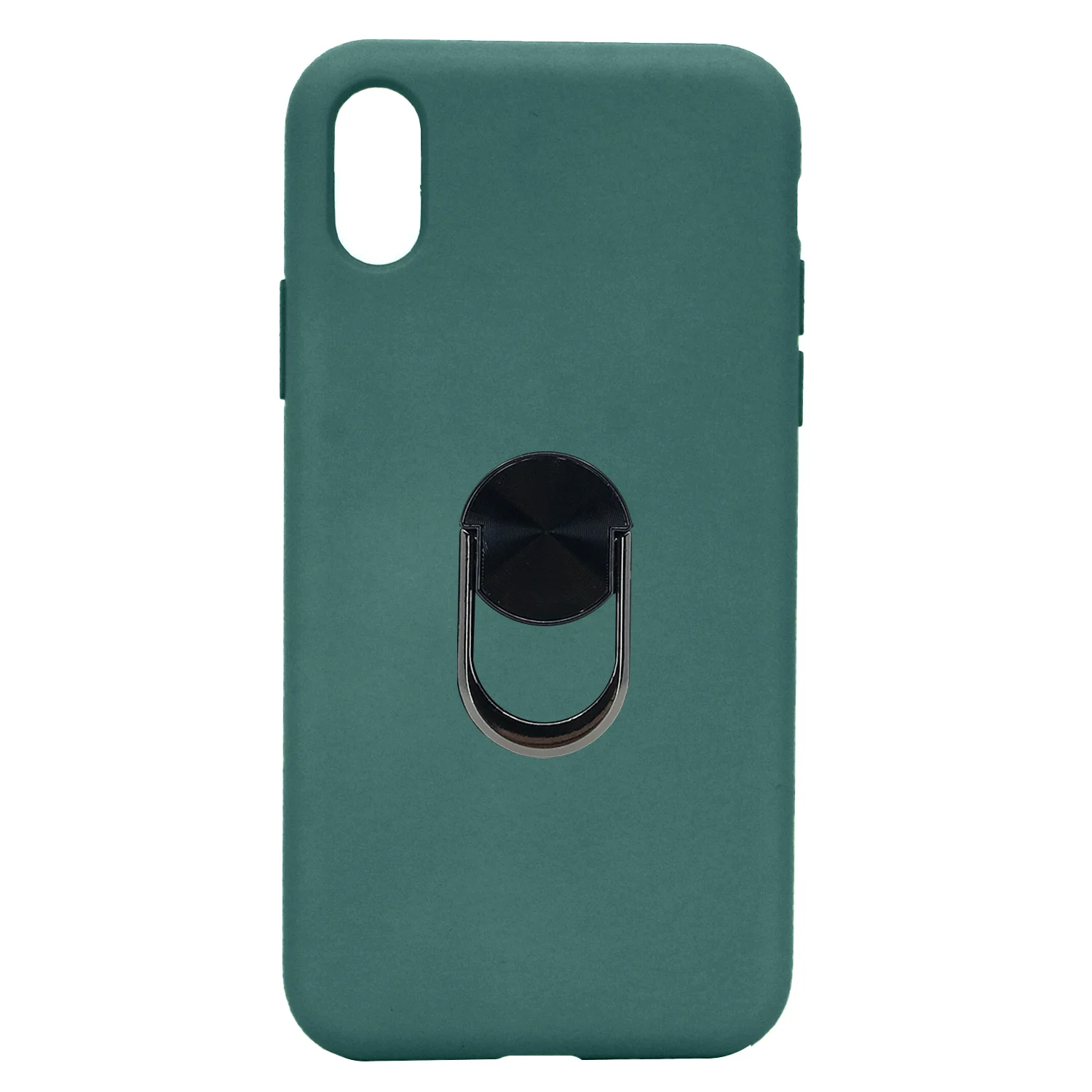 Nettech Apple iPhone XS Max Uyumlu Leather Ring Nano Arka Koruma Kılıf (Yeşil) NT-82956