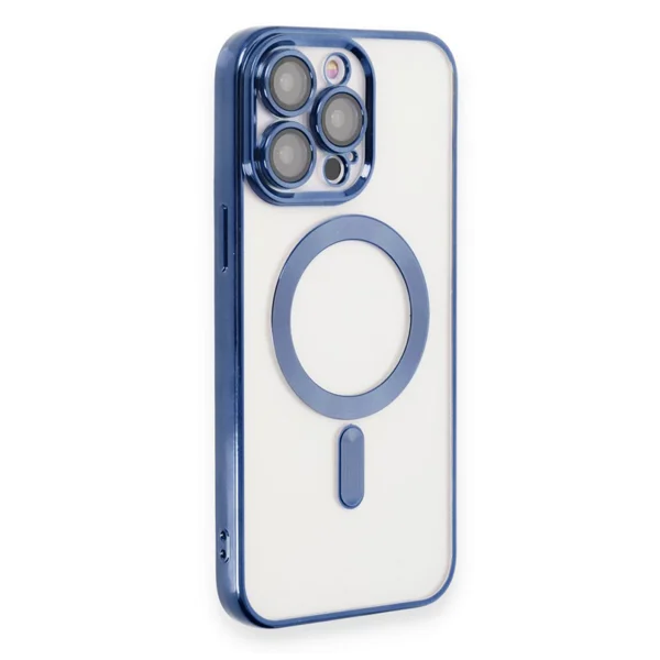 Nettech Apple iPhone 15 Pro Uyumlu Renkli Corner Magsafe Seri Arka Koruma Kılıf (Mavi) NT-104828 - 2