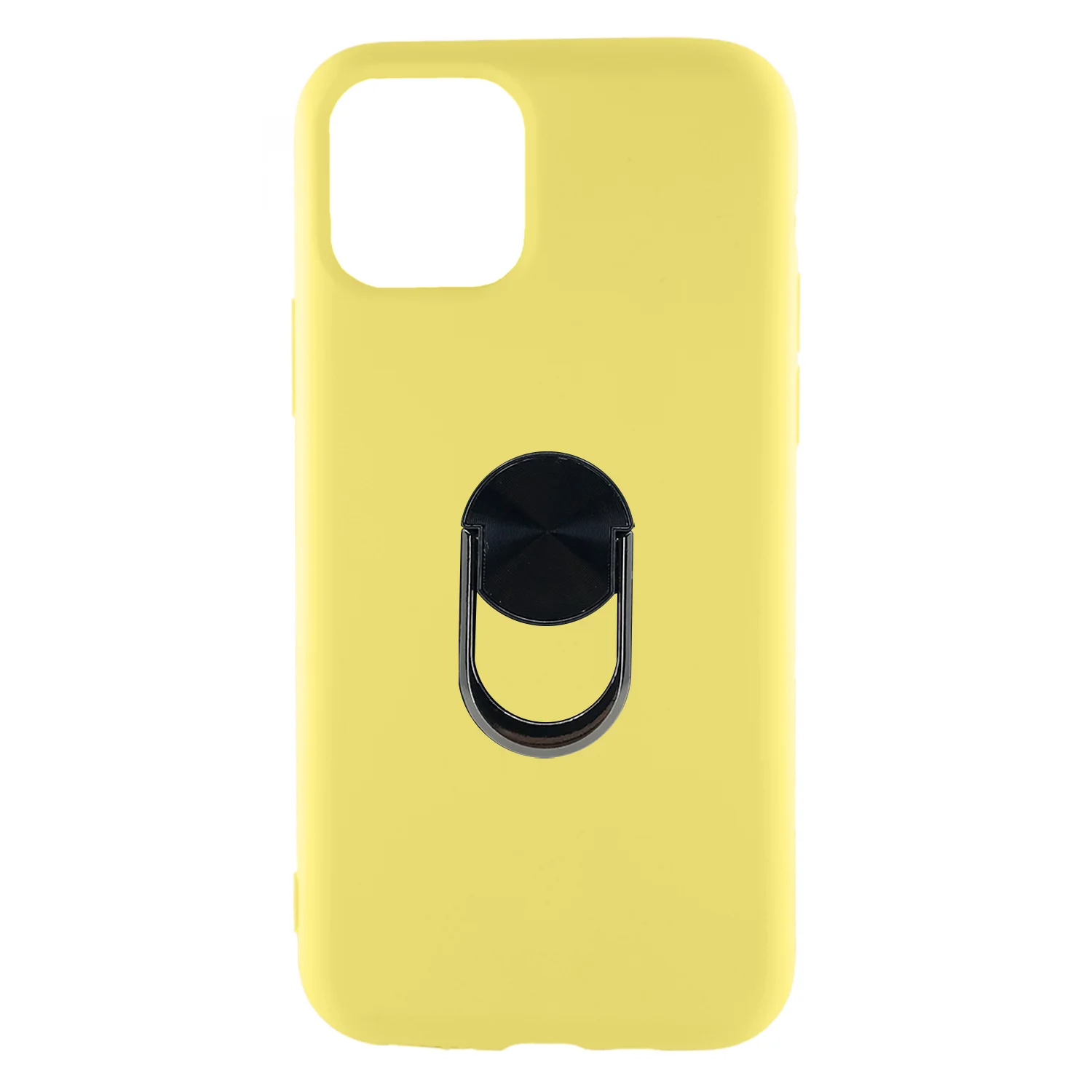 Nettech Apple iPhone 11 Pro Uyumlu Leather Ring Nano Arka Koruma Kılıf (Sarı) NT-82894