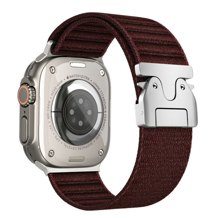 Nettech Apple Watch Series 10 46 mm Uyumlu Kumaş Kordon (Bordo) NT-112365