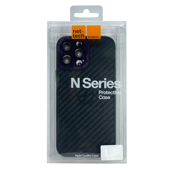 Nettech Apple iPhone 13 Pro Max Uyumlu Grand Karbon Seri Arka Koruma Kılıf (Derin Mor) NT-100498 - 3
