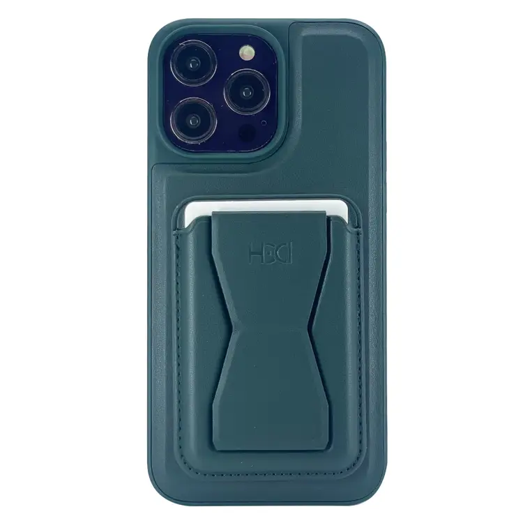 Nettech Apple iPhone 13 Pro Uyumlu Deri Purse Seri Arka Koruma Kılıf (Yeşil) NT-101332