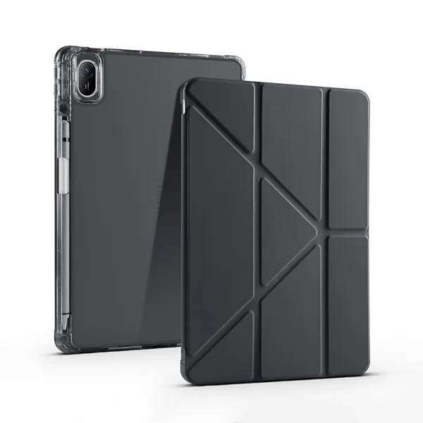 Huawei Matepad SE 11 Kılıf Zore Tri Folding Kalem Bölmeli Standlı Kılıf - Siyah - 1