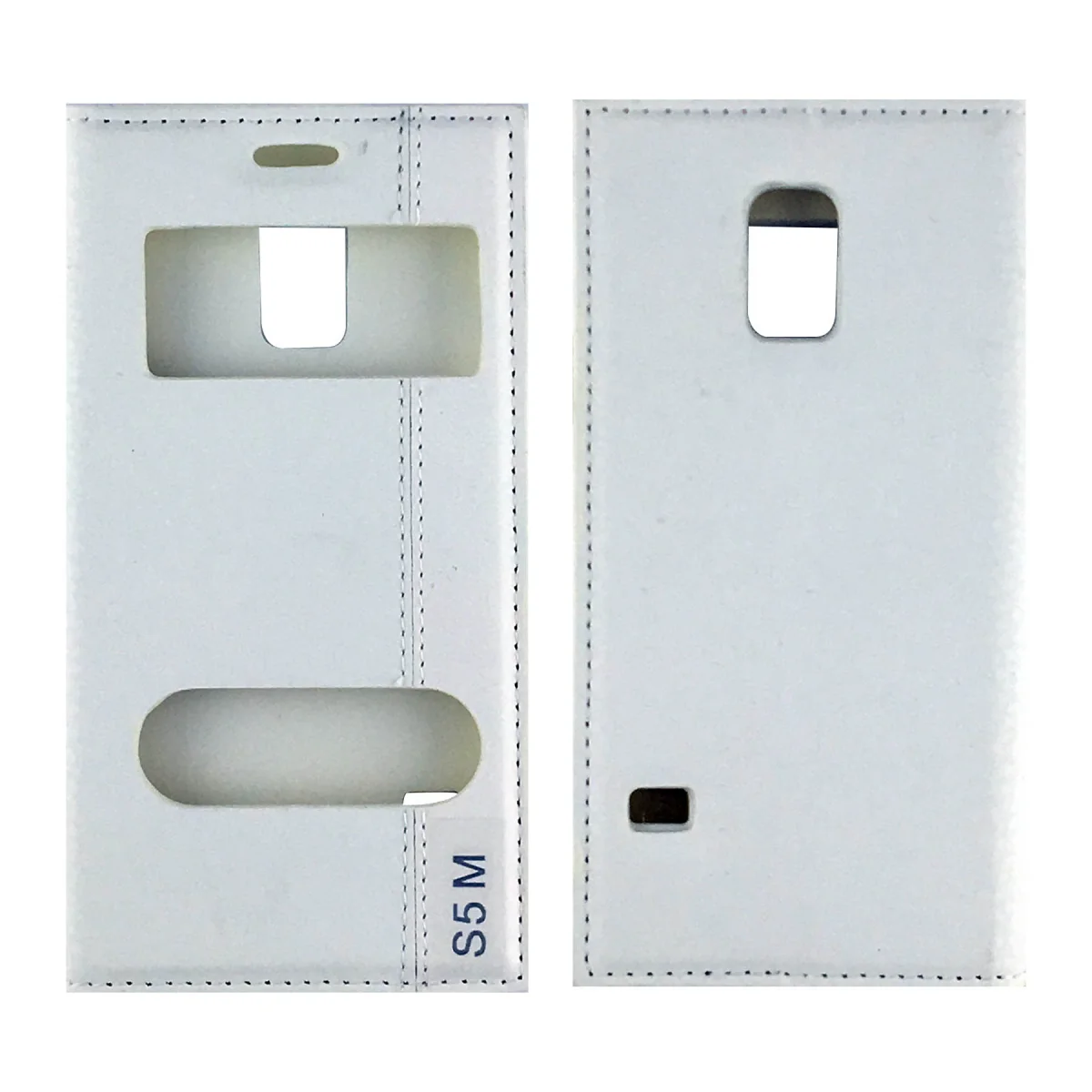 Nettech Samsung Galaxy G800 S5 Mini Uyumlu Pencereli Kapaklı Kılıf (Beyaz) VR-1713