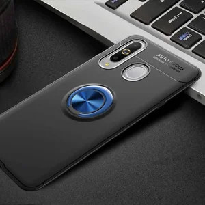Galaxy A20S Kılıf Zore Ravel Silikon Kapak - Siyah-Mavi