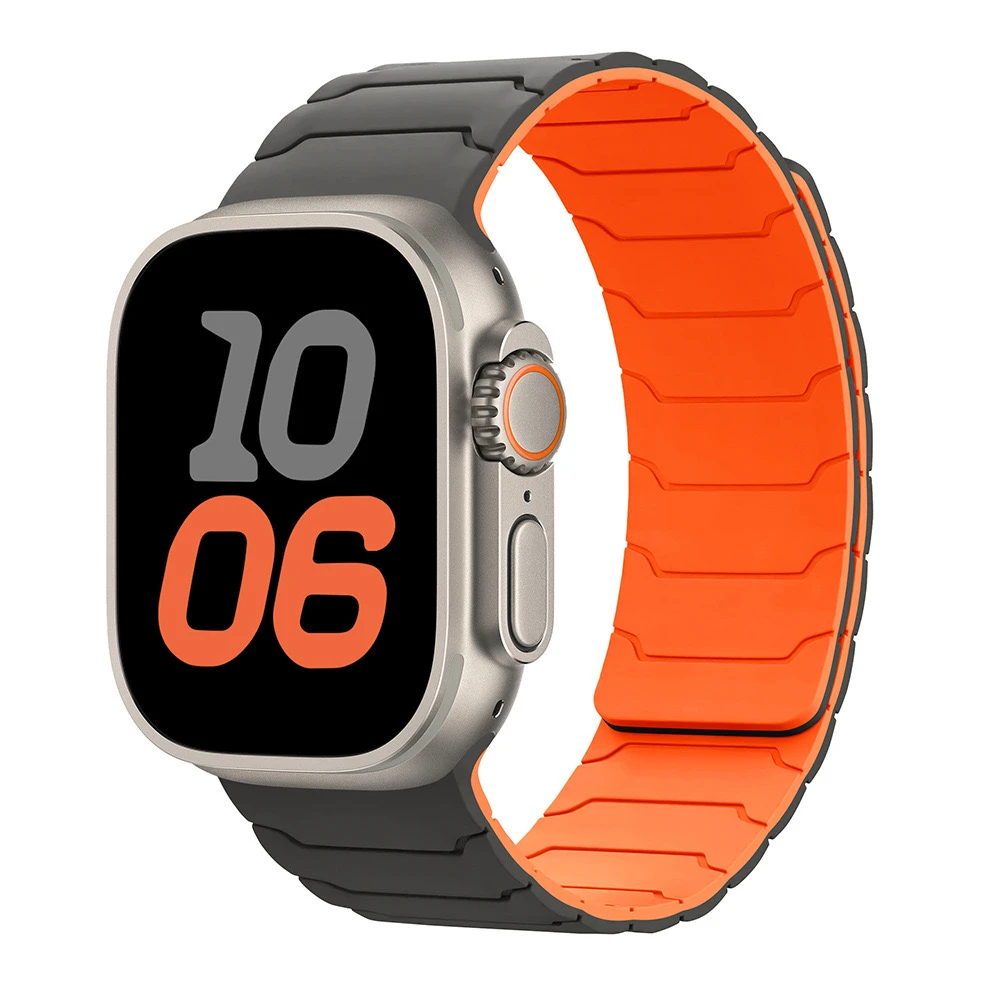Nettech Apple Watch Series 10 46 mm Uyumlu Silikon Kordon (Gri) NT-112470