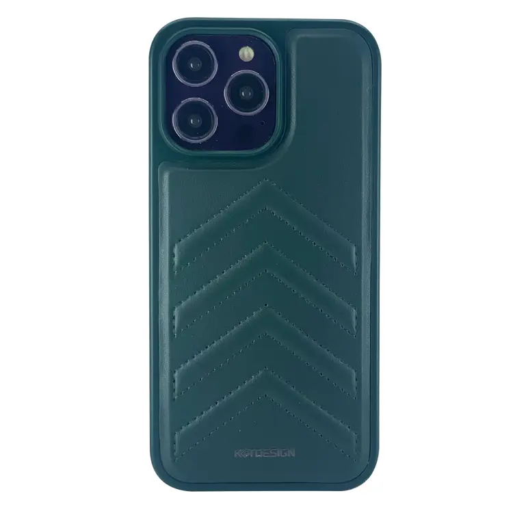 Nettech Apple iPhone 14 Pro Uyumlu Lynko Co Deri Seri Arka Koruma Kılıf (Yeşil) NT-101721