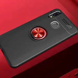 Galaxy M20 Kılıf Zore Ravel Silikon Kapak - Siyah-Kırmızı