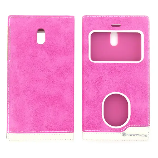 Nettech Nokia 3 Uyumlu Pencereli Kapaklı Kılıf (Pembe) VR-1906