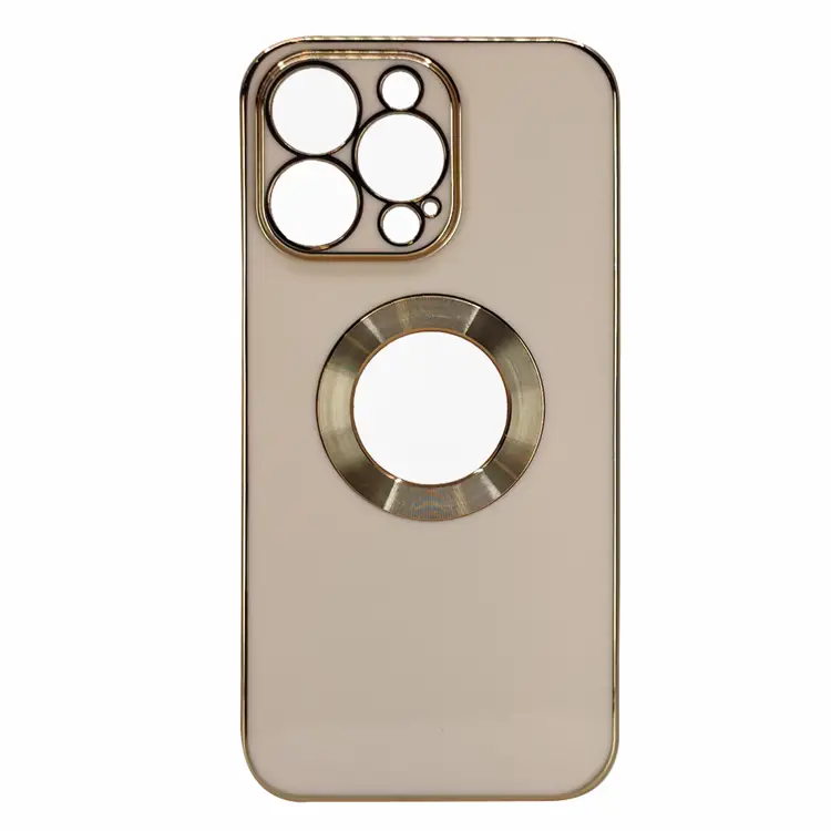 Nettech Apple iPhone 13 Pro Uyumlu Halkalı Logo Seri Arka Koruma Kılıf (Rose Gold) NT-97164