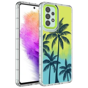 Galaxy A73 Kılıf Kamera Korumalı Renkli Desenli Sert Silikon Zore Korn Kapak - NO8