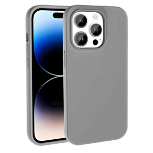 Apple iPhone 14 Pro Kılıf Magsafe Şarj Özellikli Sıvı Teknolojili Silinebilir Sert Zore Kivi Kapak - Koyu Gri