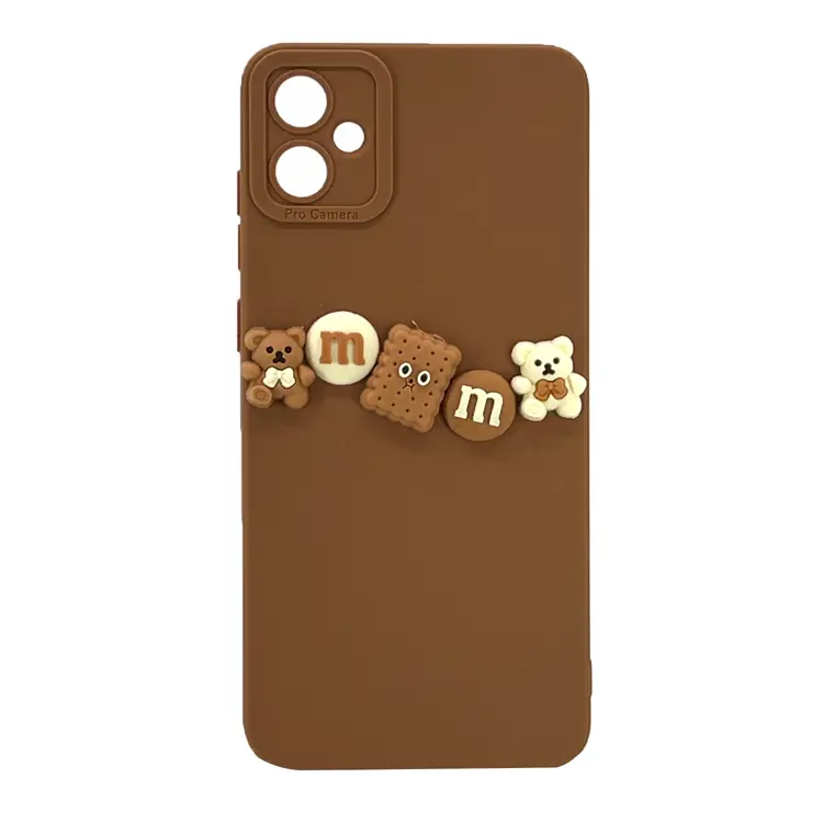 Nettech Samsung Galaxy A05 Uyumlu Lüx Bear Arka Koruma Kılıf (Kahverengi) NT-105802