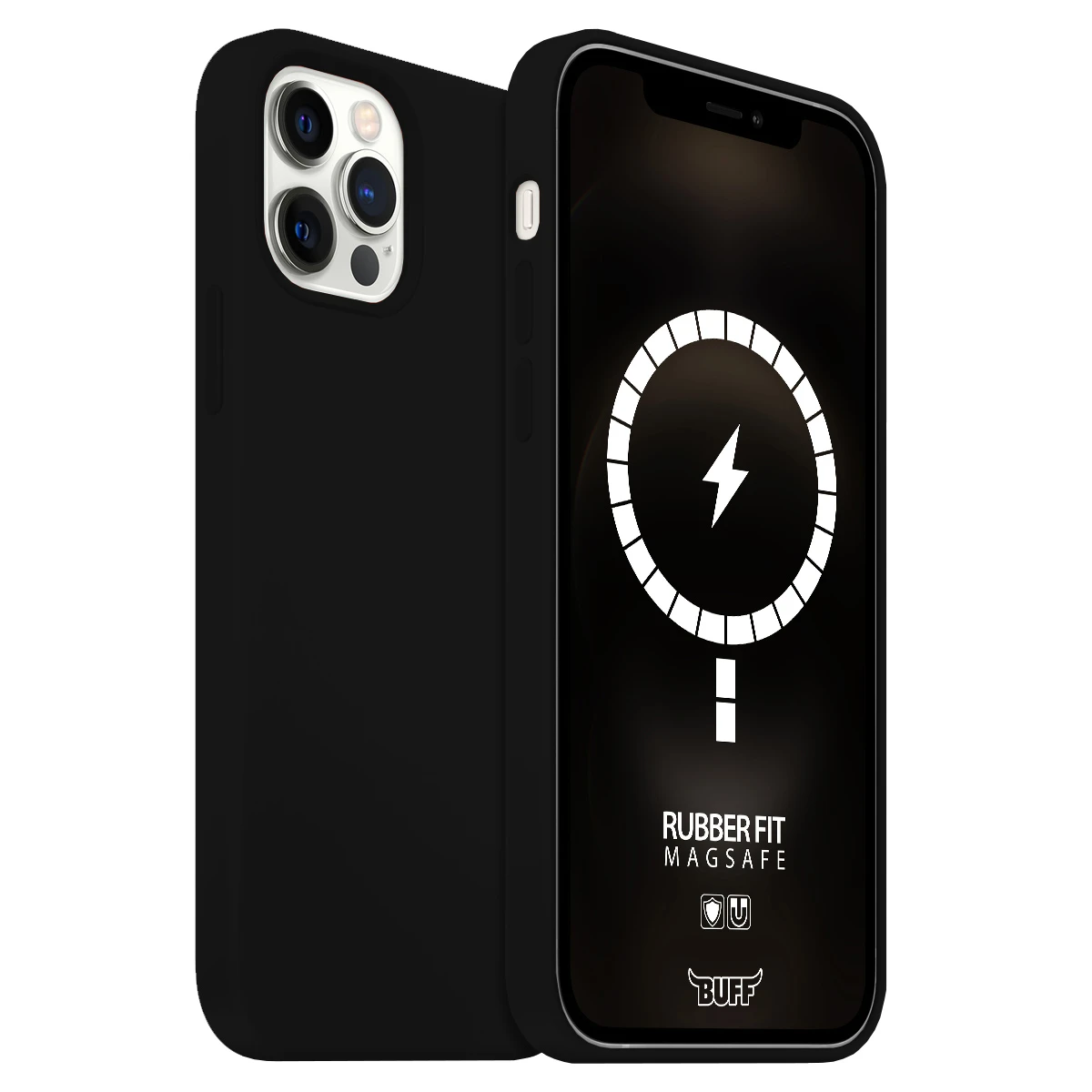 Buff İPhone 12 Pro Max MagSafe Rubber Fit Kılıf Black