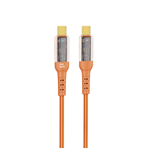 Nettech NT-DC36 60W Plastik 100 Cm Type-C To Type-C Şarj ve Data Kablosu (Turuncu) NT-108305