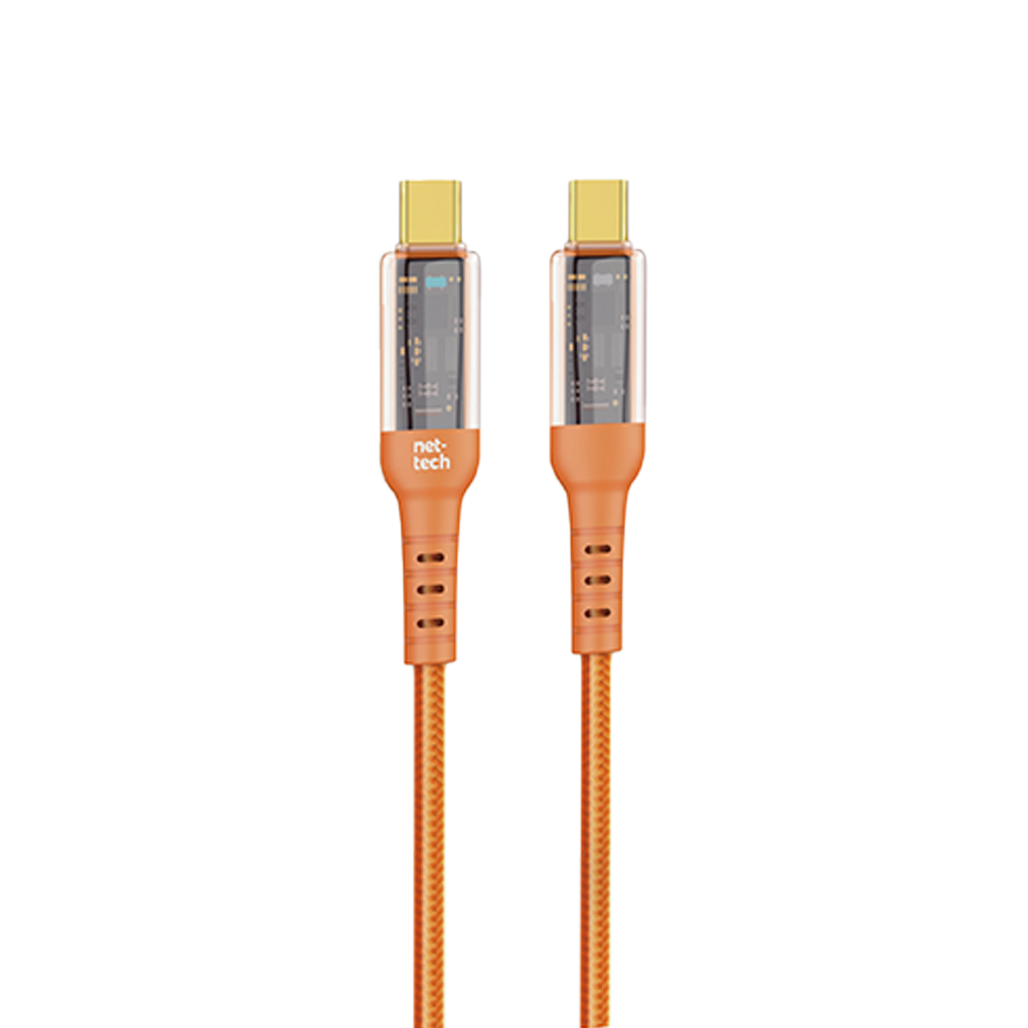 Nettech NT-DC36 60W Plastik 100 Cm Type-C To Type-C Şarj ve Data Kablosu (Turuncu) NT-108305