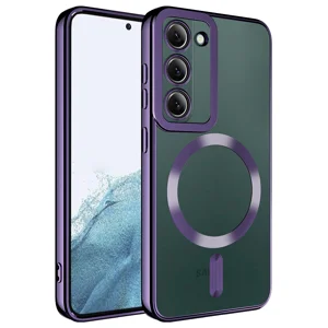 Galaxy S23 Plus Kılıf Magsafe Wireless Şarj Özellikli Zore Setro Silikon - Derin Mor