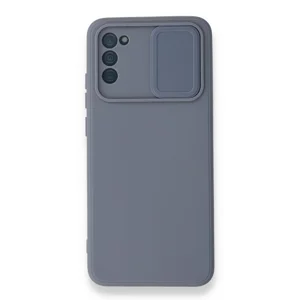 Nettech Samsung Galaxy A02S Uyumlu Kızaklı Kamera Korumalı Arka Koruma Kılıf (Gri) NT-87201