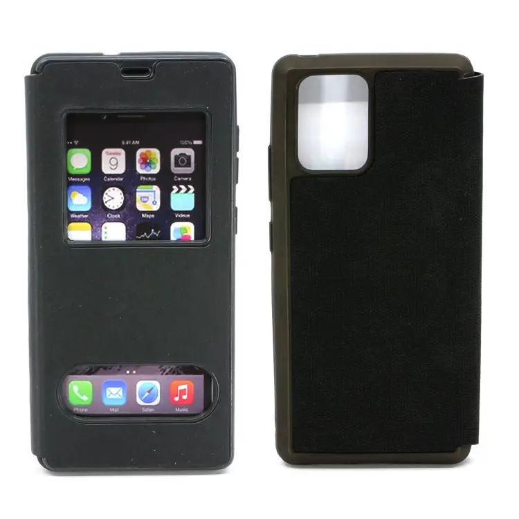 Nettech Samsung Galaxy S10 Lite Uyumlu Pencereli Kapaklı Kılıf (Siyah) NT-79934