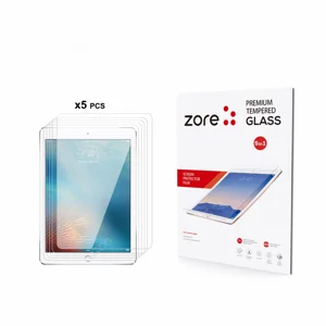 Apple iPad 9.7 2017 (5.Nesil) Zore 5in1 Tablet Temperli Cam Ekran Koruyucu - Şeffaf