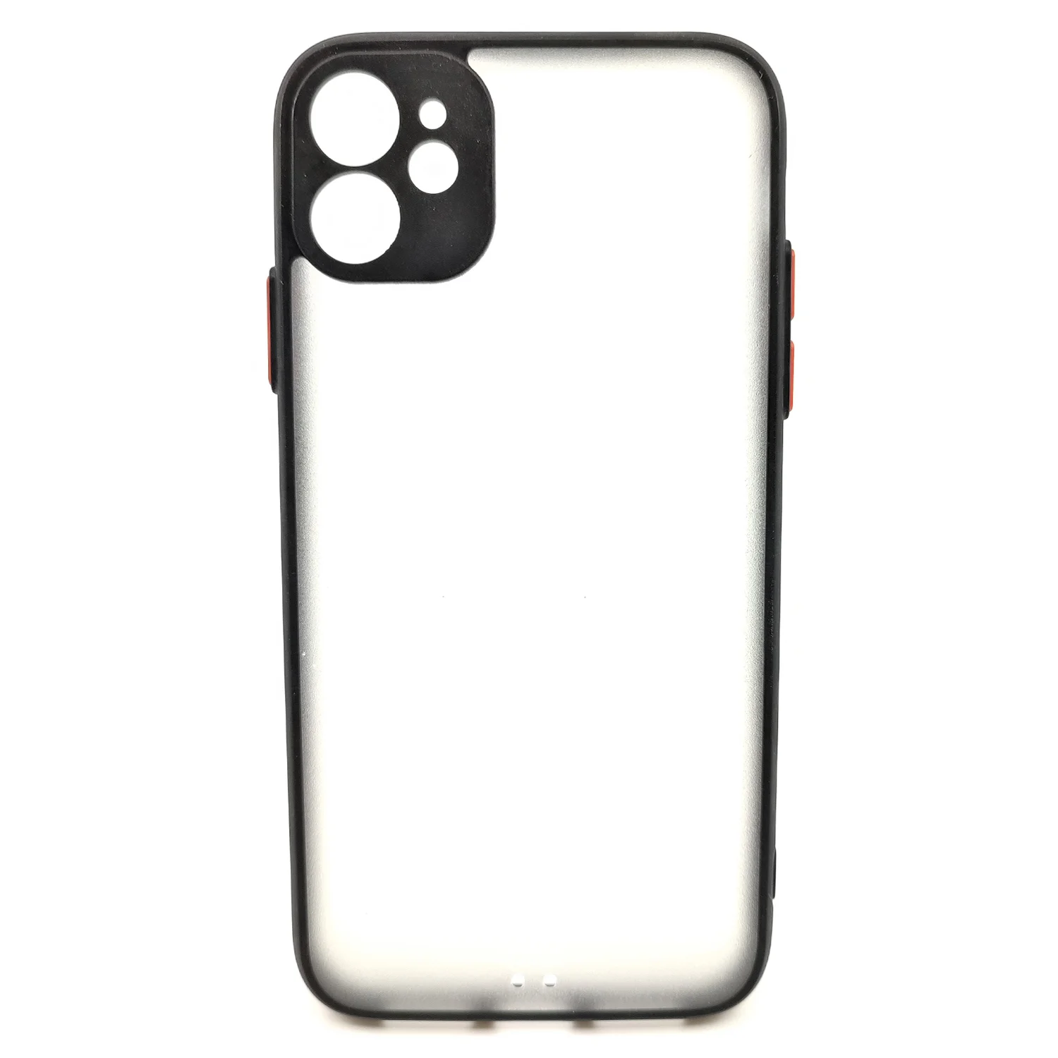 Nettech Apple iPhone 12 Uyumlu Kontrast Renkli Tuş Seri Arka Koruma Kılıf (Siyah) NT-88618