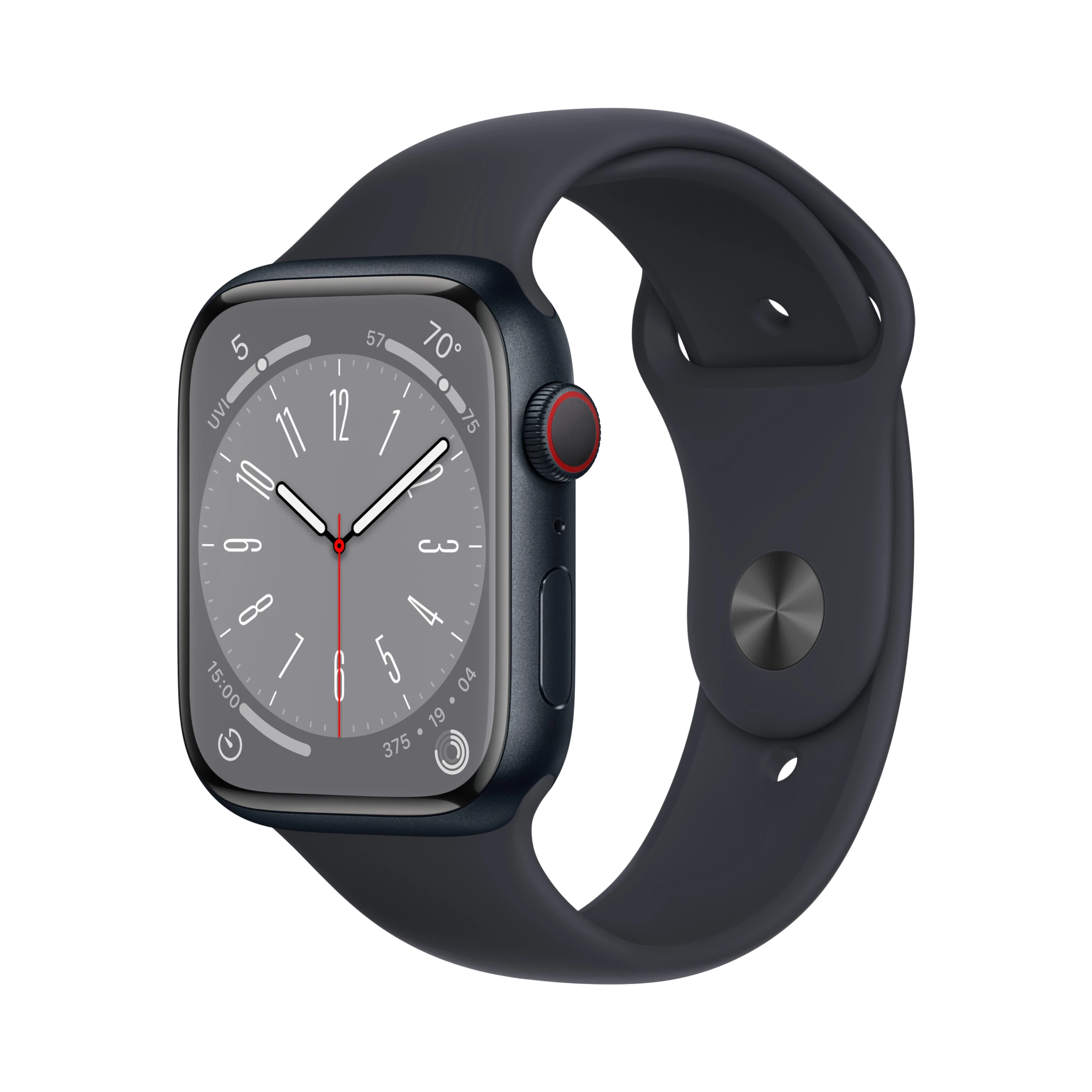 Apple Watch Series 8 - Alüminyum - 45mm - Cellular - Gece yarısı