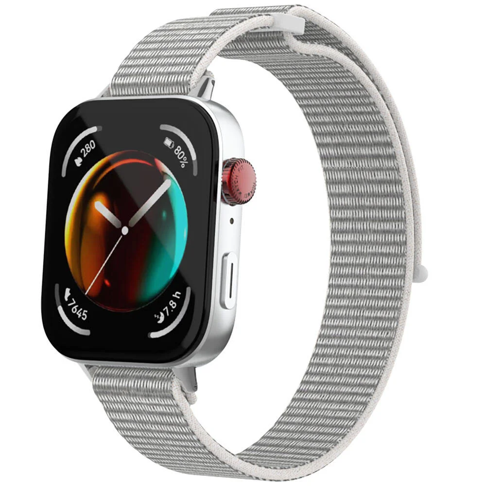 Huawei Watch Fit 3 Zore KRD-03 Hasır Kordon - Beyaz