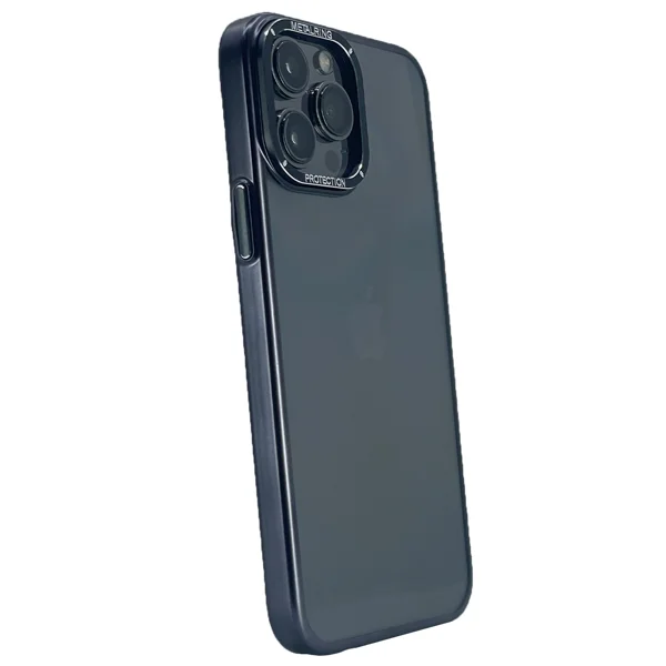 Nettech Apple iPhone 13 Pro Max Uyumlu Mika Renkli Metal Çerçeveli Seri Arka Koruma Kılıf (Siyah) NT-100967 - 2