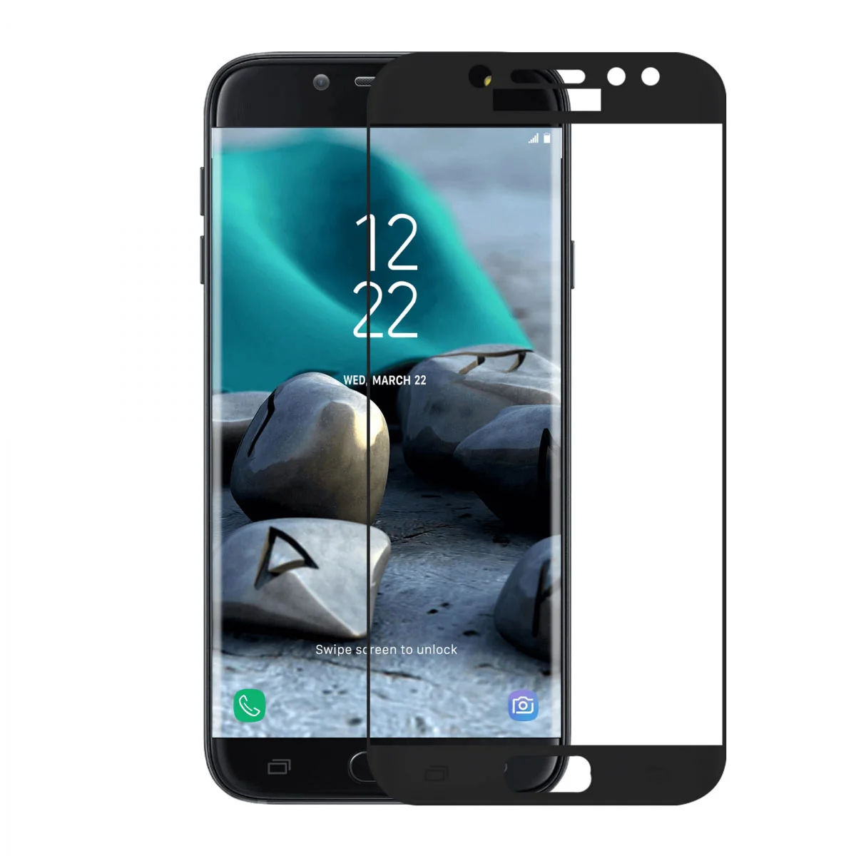 Helt Samsung Galaxy J730 J7 Pro Uyumlu Ön Koruma Nano Ekran Koruyucu (Siyah) VR-8735