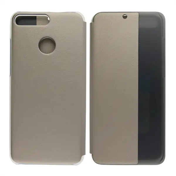 Nettech Huawei Y6 2018 Uyumlu Smart View Kapaklı Kılıf (Kahverengi) VR-17870