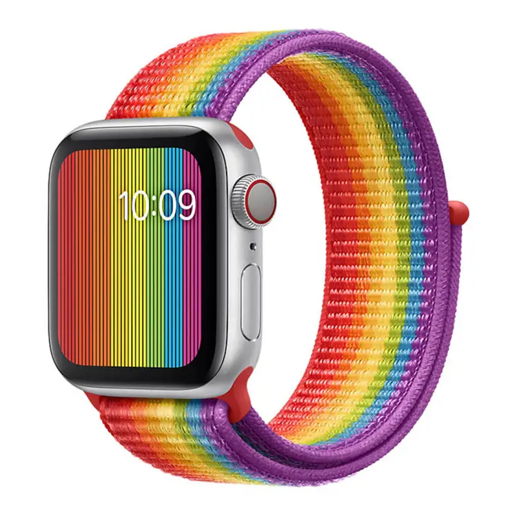 Nettech Huawei Band 22mm Uyumlu İp Örgülü Kordon (Gökkuşağı) NT-85338