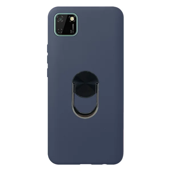 Nettech Huawei Y5p Uyumlu Leather Ring Nano Arka Koruma Kılıf (Lacivert) NT-83049 - 1