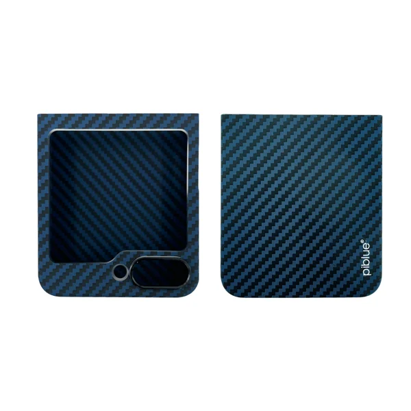 Nettech Samsung Galaxy Z Flip 5 Uyumlu Karbon Seri Arka Koruma Kılıf (Lacivert) NT-111518 - 3