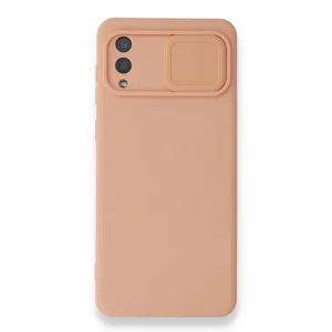 Nettech Samsung Galaxy A02 Uyumlu Kızaklı Kamera Korumalı Arka Koruma Kılıf (Pembe) NT-87135