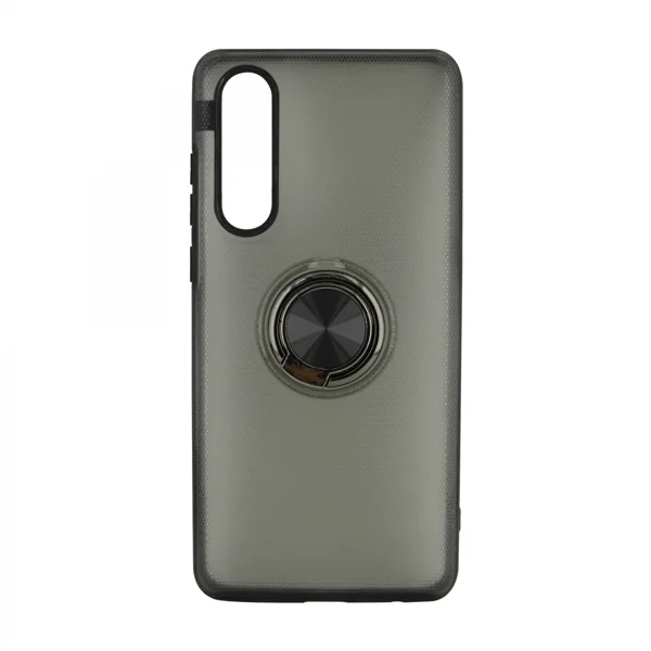 Nettech Huawei P30 Uyumlu Armour Yüzüklü Seri Arka Koruma Kılıf (Siyah) VR-15026 - 1