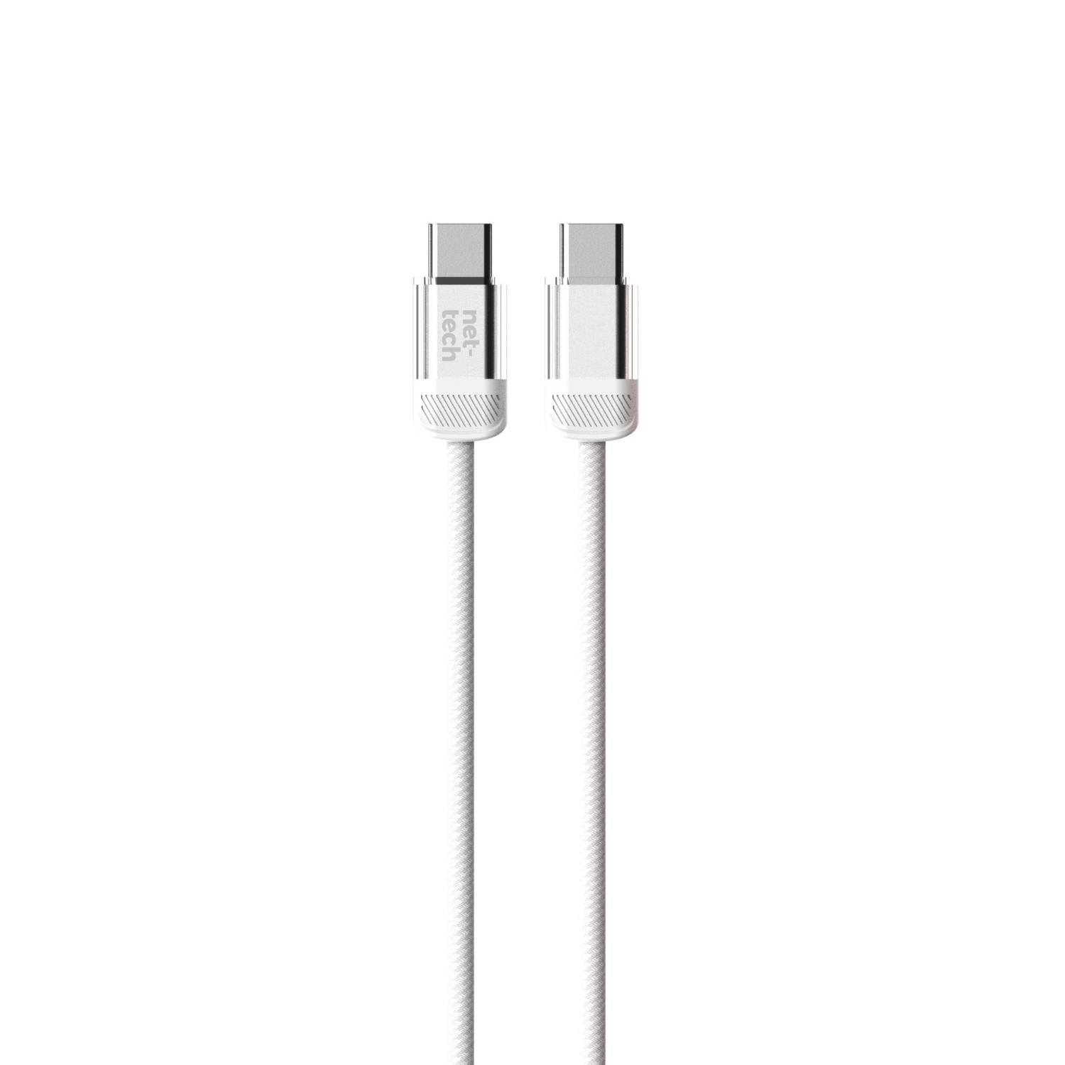 Nettech NT-DC47 60W Plastik 100 Cm Type-C To Type-C Şarj ve Data Kablosu (Beyaz) NT-108319