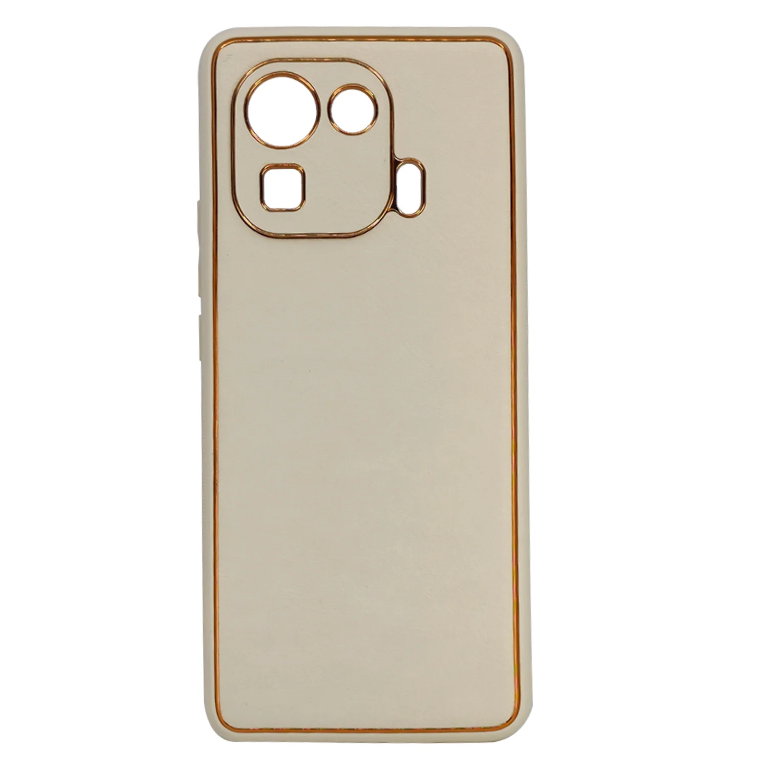 Nettech Xiaomi Mi 11 Pro Uyumlu Coco Leather Seri Arka Koruma Kılıf (Gold) NT-93592