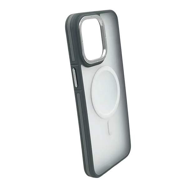 Nettech Apple iPhone 15 Pro Uyumlu Metal Çerçeveli Skın Frıendly Magsafe Seri Arka Koruma Kılıf (Gri) NT-104032 - 2