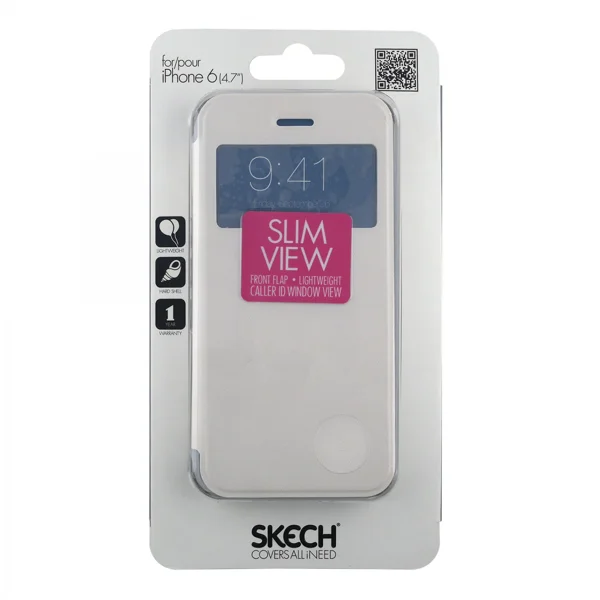 Nettech Apple iPhone 6S Uyumlu Pencereli Kapaklı Kılıf (Beyaz) VR-9340 - 2