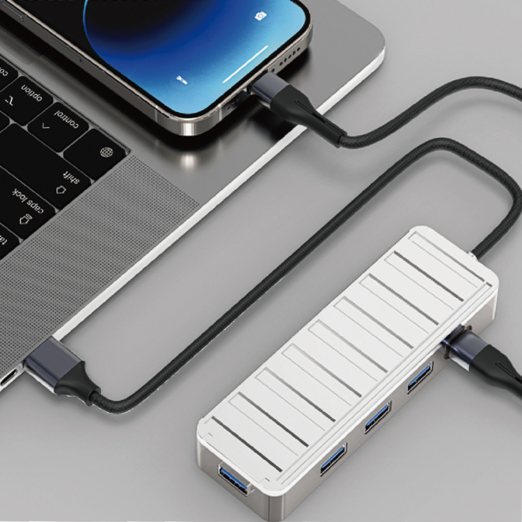 Nettech NT-OT010 5 in 1 USB To Type-c Dönüştürücü (Gri) NT-108340
