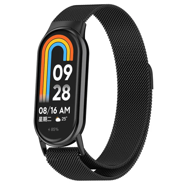Xiaomi Smart Band 8 Zore KRD-01 Metal Kordon - Siyah - 1